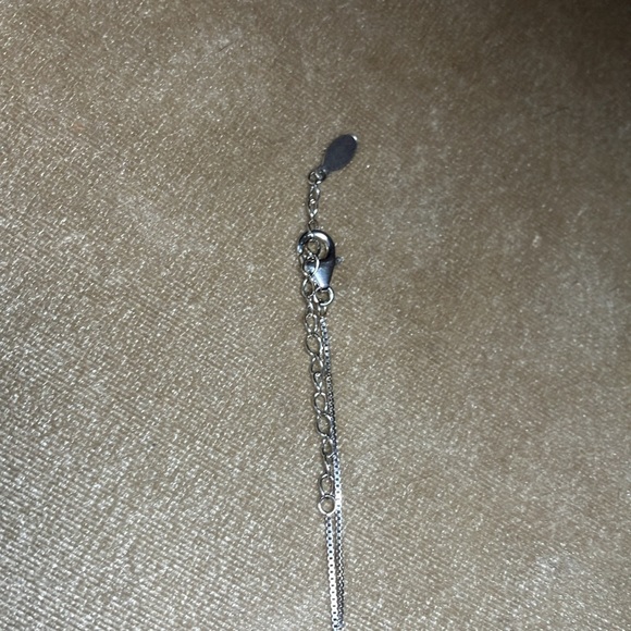 Turquoise & sliver butterfly necklace with stones - Picture 3 of 5